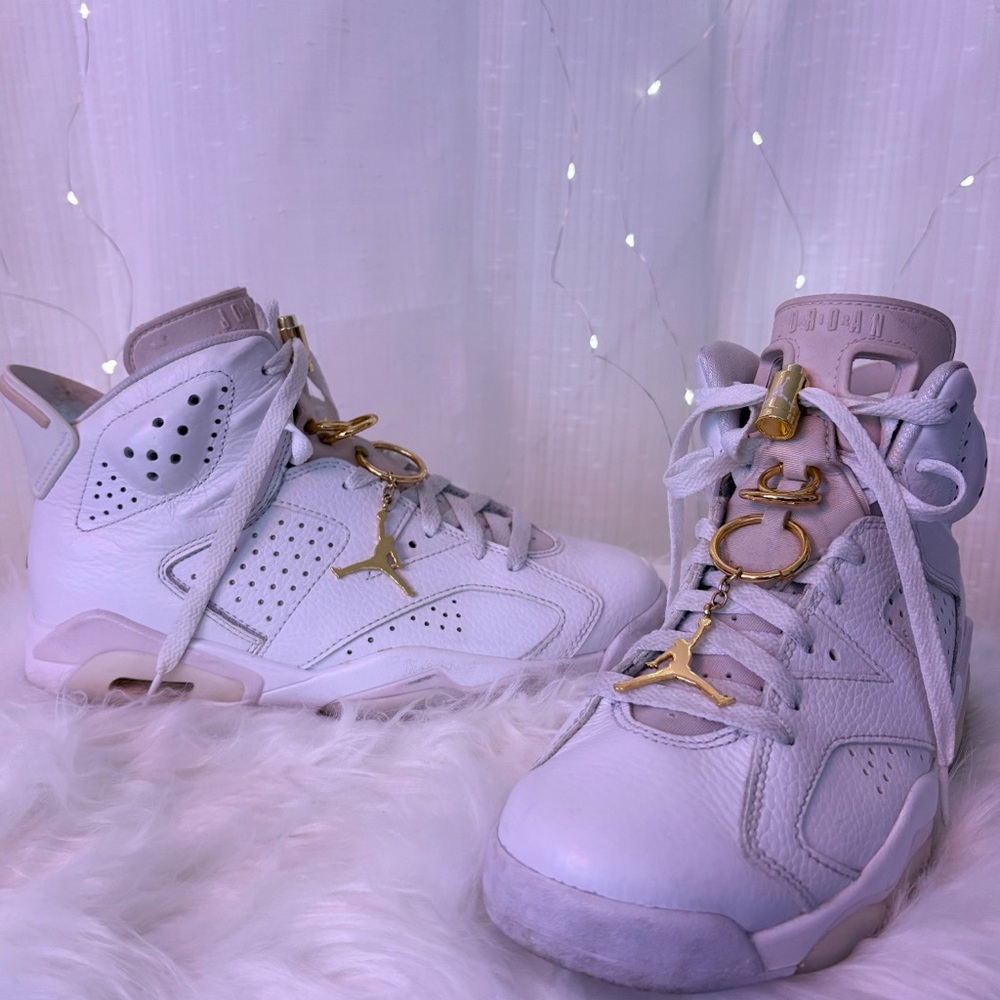 Jordan Women's Sneakers in White and Gold